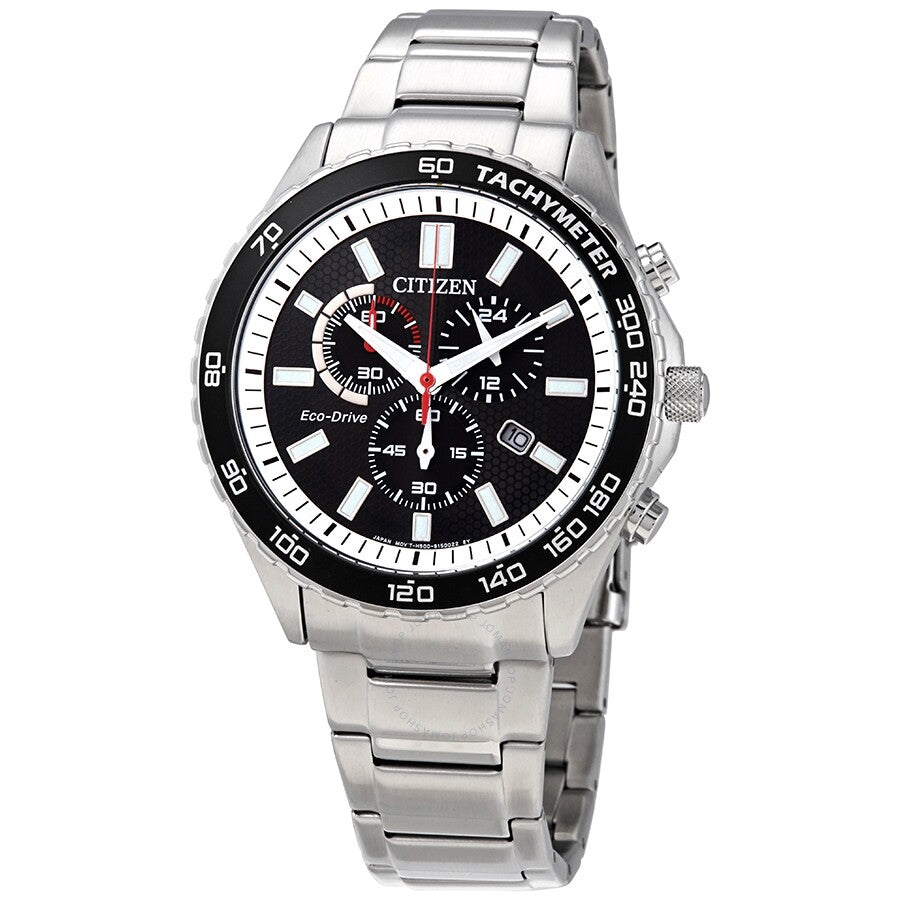 Citizen Brycen Chronograph Black Dial Men's Watch AT2380-51E - Dawson Watches