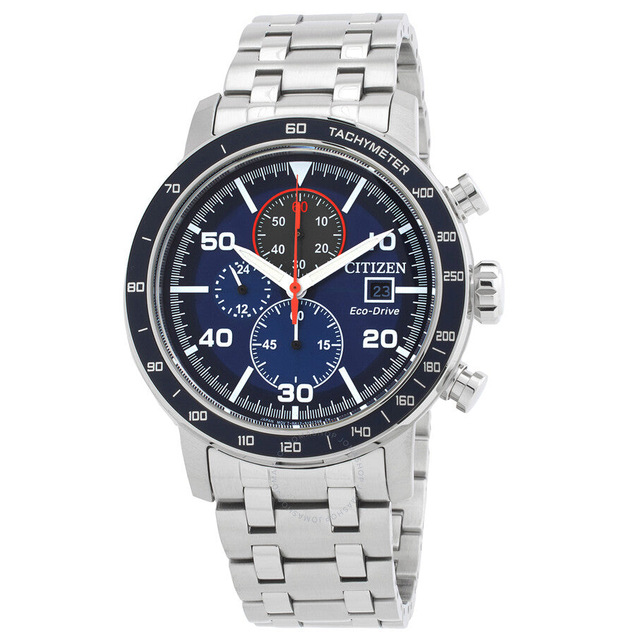Citizen Brycen Chronograph Eco-Drive Blue Dial Men's Watch CA0850-59L - Dawson Watches