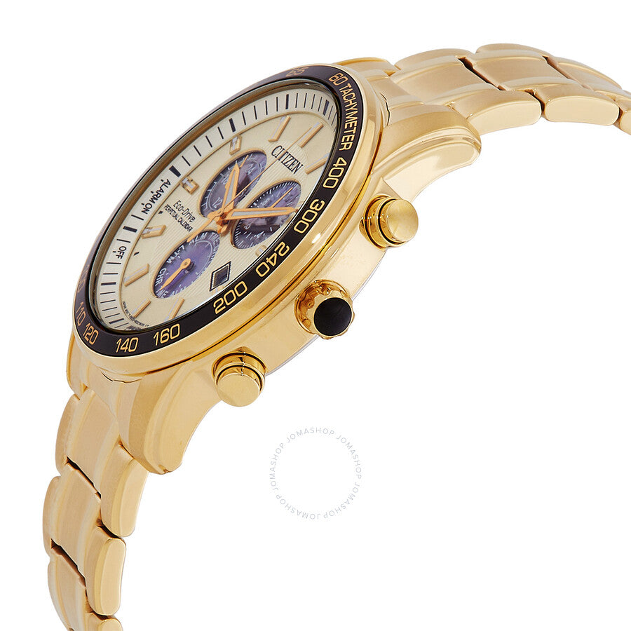 Citizen Brycen Eco-Drive Chronograph Gold Dial Men's Watch BL5512-59P - Dawson Watches #2