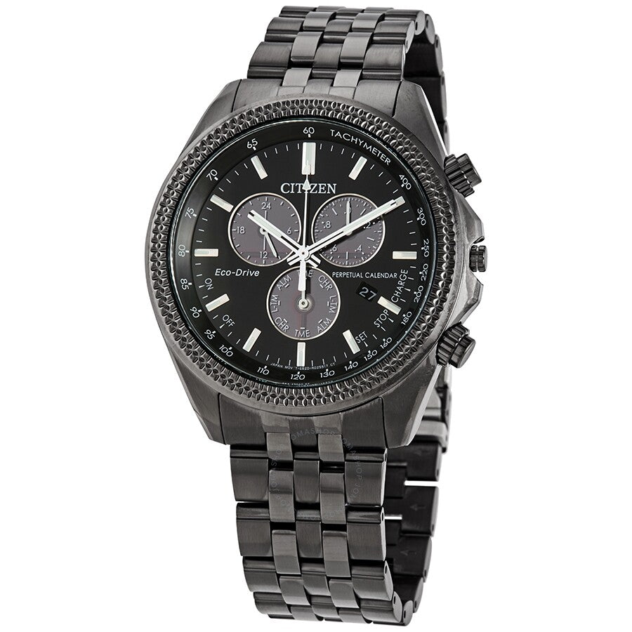 Citizen Brycen Perpetual Chronograph Black Dial Men's Watch BL5567-57E - Dawson Watches