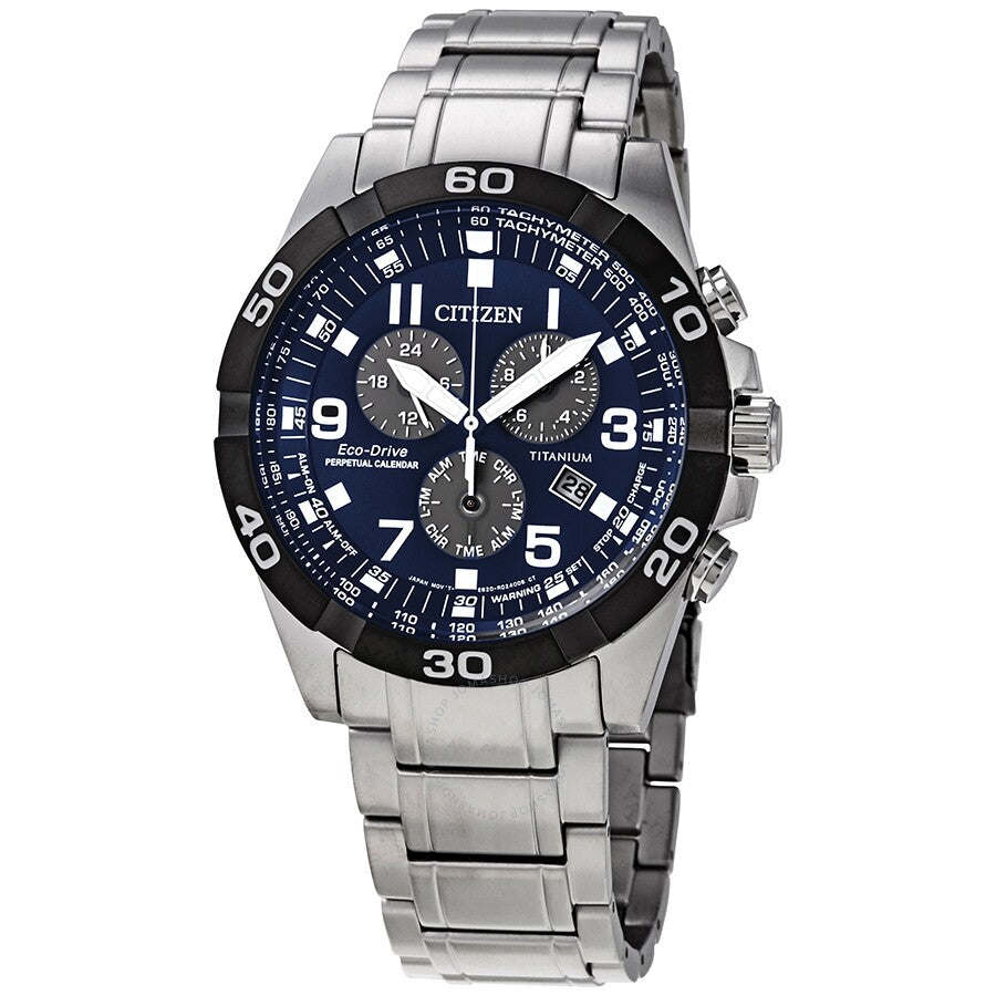 Citizen Brycen Perpetual Chronograph Blue Dial Men's Watch BL5558-58L - Dawson Watches