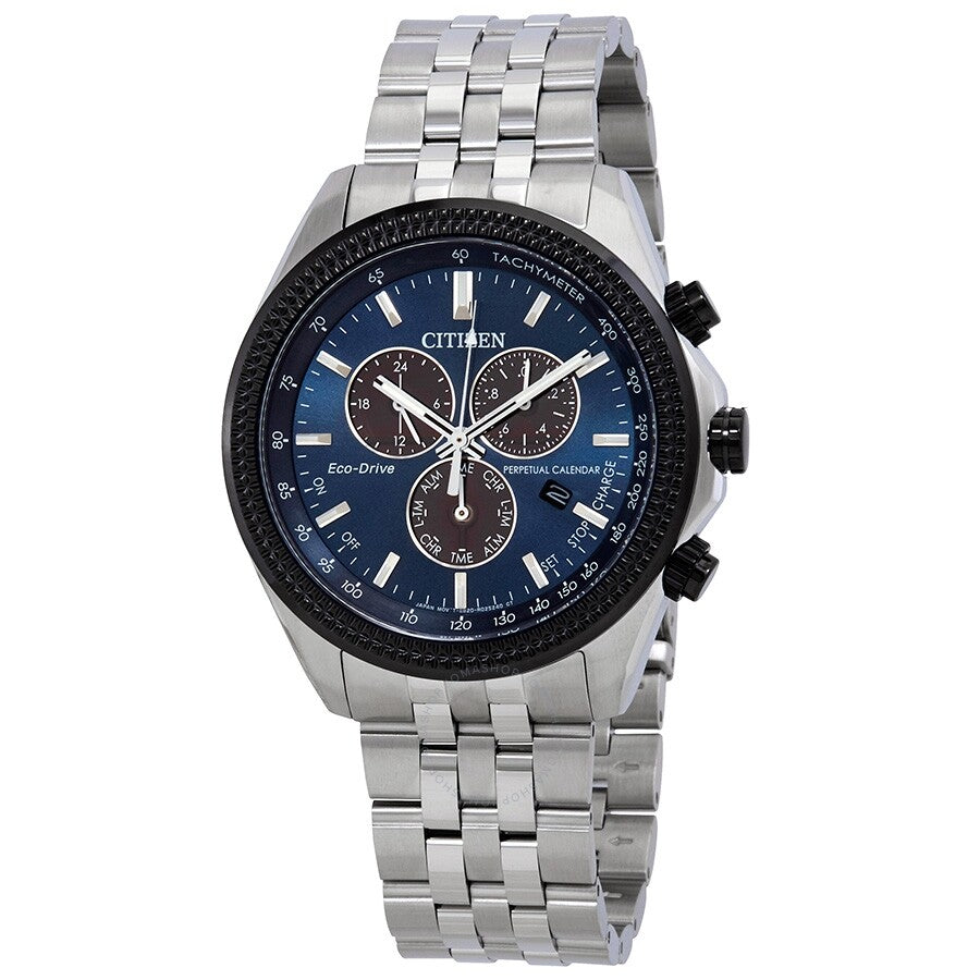Citizen Brycen Perpetual Chronograph Blue Dial Men's Watch BL5568-54L - Dawson Watches