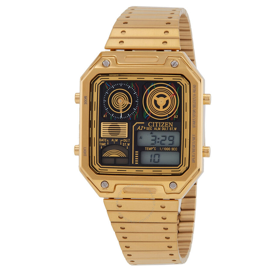 Citizen C-3PO Perpetual Quartz Analog-Digital Black Dial Men's Watch JG2123-59E - Dawson Watches