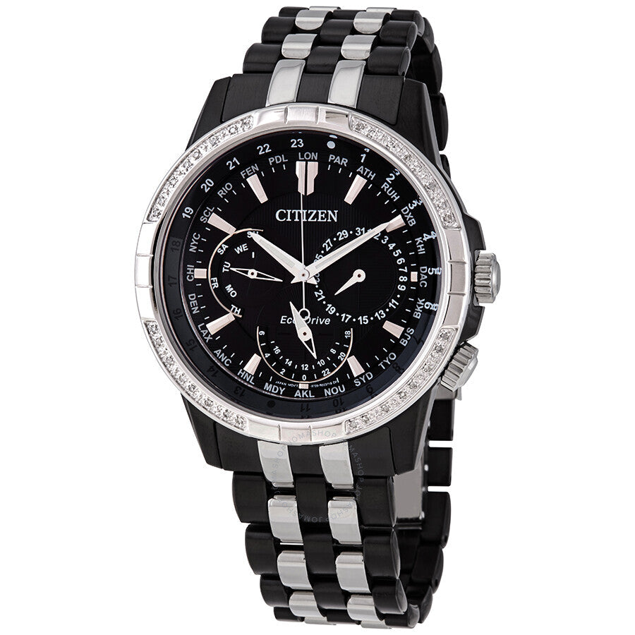 Citizen Calendrier Diamond Black Dial Men's Watch BU2088-50E - Dawson Watches
