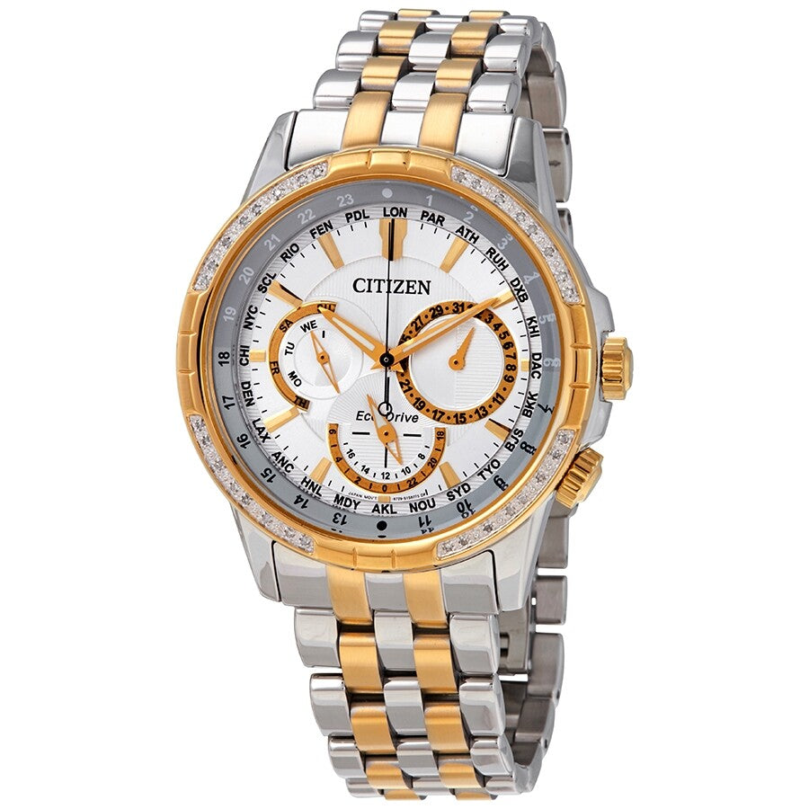 Citizen Calendrier World Time Silver Dial Men's Watch BU2084-51A - Dawson Watches