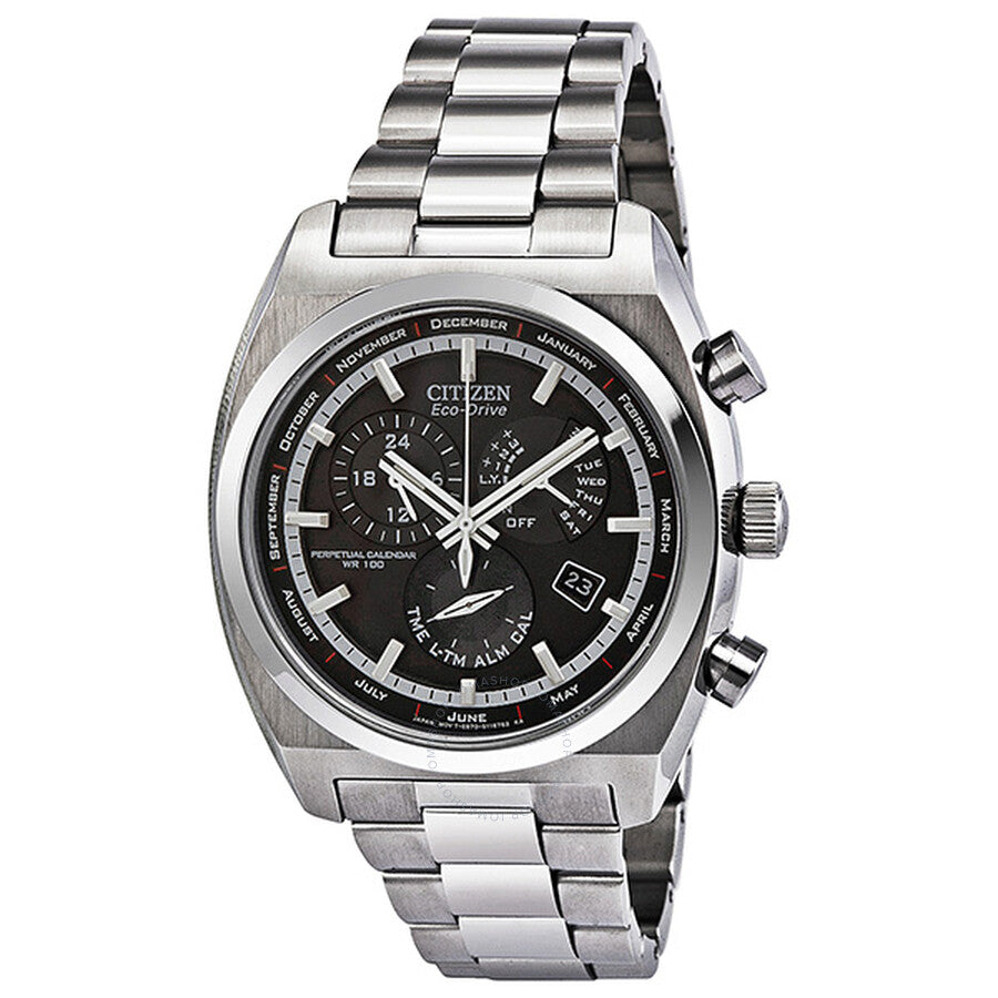 Citizen Calibre 8700 Eco-Drive GMT Black Dial Stainless Steel Men's Watch BL8120-52E - Dawson Watches