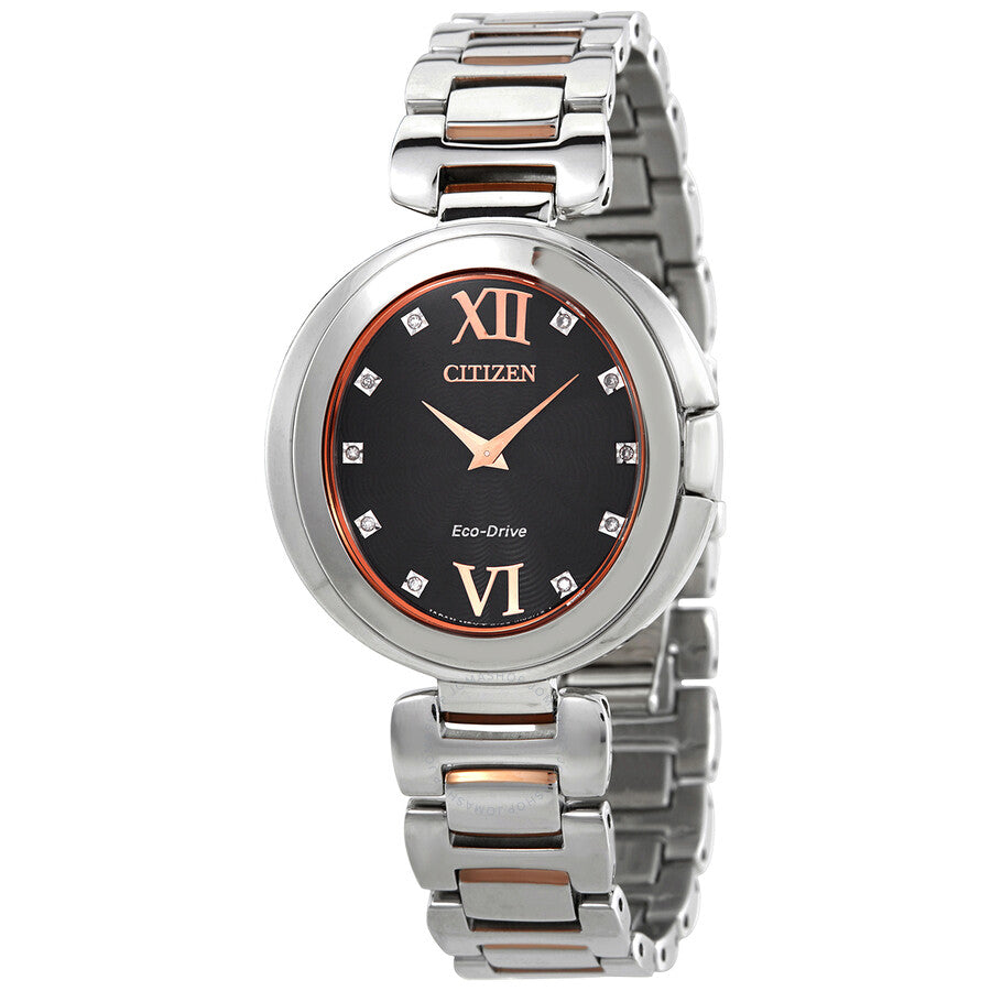 Citizen Capella Diamond Black Dial Ladies Two-Tone Watch EX1516-52E - Dawson Watches