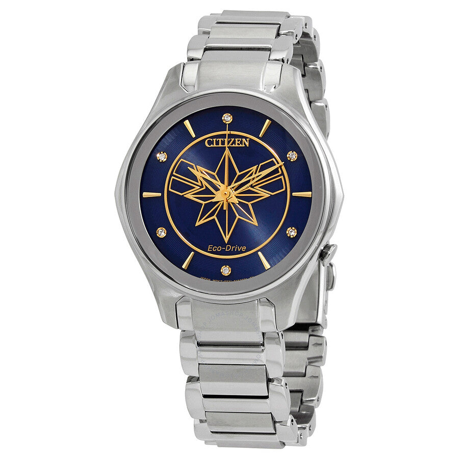 Citizen Captain Marvel Eco-Drive Crystal Blue Dial Ladies Watch EM0596-58W - Dawson Watches