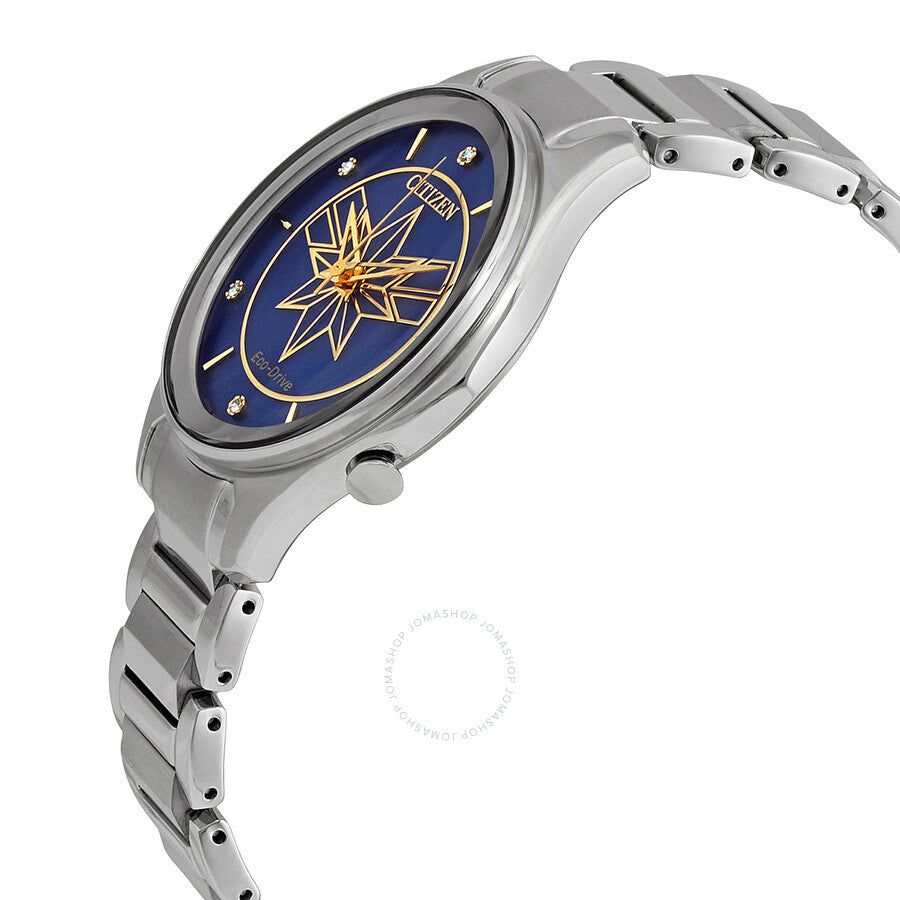Citizen Captain Marvel Eco-Drive Crystal Blue Dial Ladies Watch EM0596-58W - Dawson Watches #2