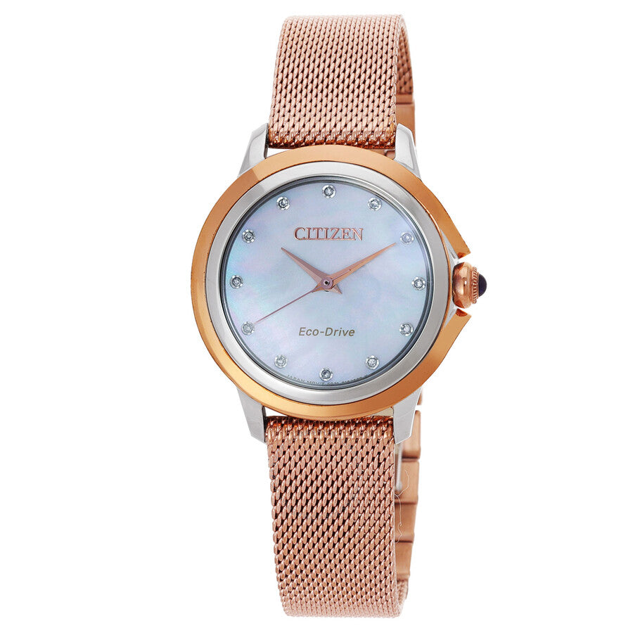 Citizen Ceci Diamond Mother of Pearl Dial Ladies Watch EM0796-75D - Dawson Watches