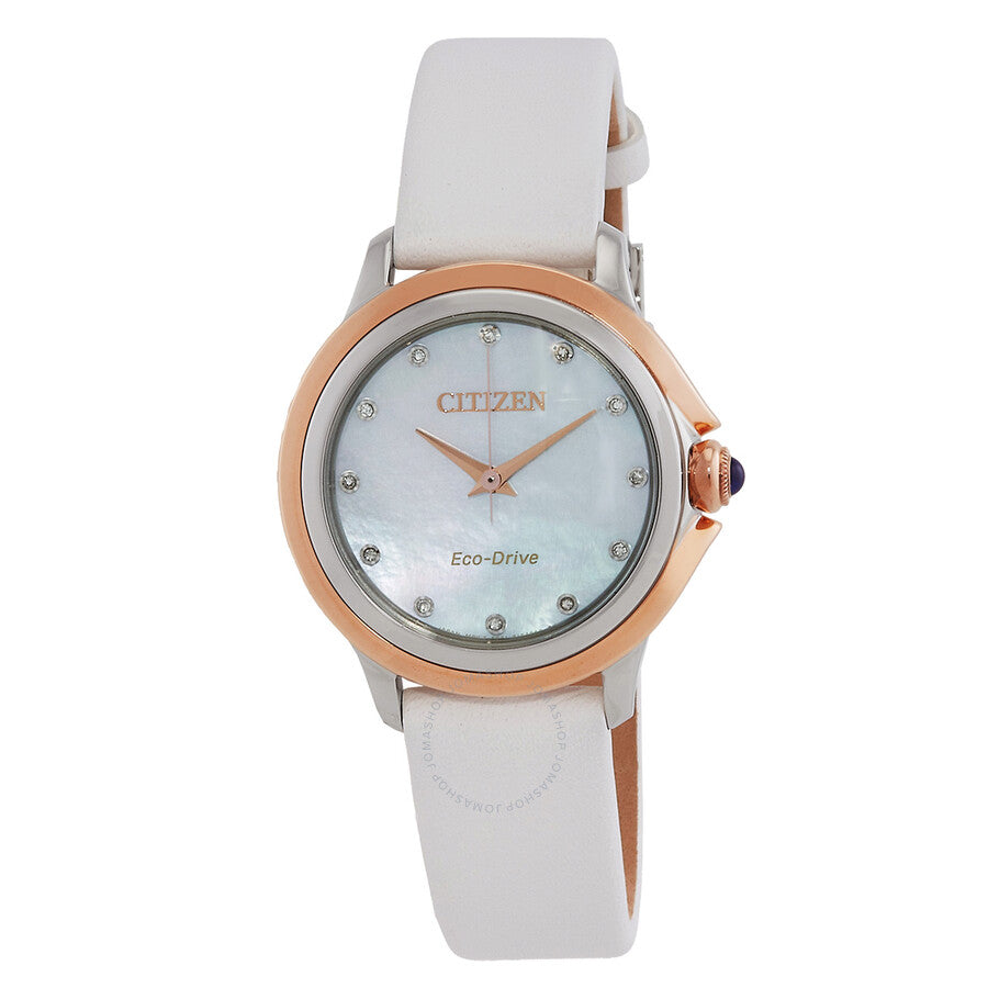 Citizen Ceci Eco-Drive Diamond Mother of Pearl Dial Ladies Watch EM0799-00D - Dawson Watches