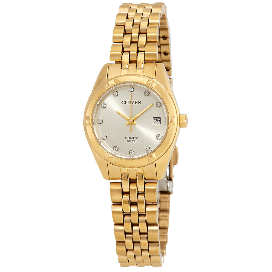 Citizen Champagne Dial Yellow Gold-tone Ladies Watch EU6052-53P - Dawson Watches