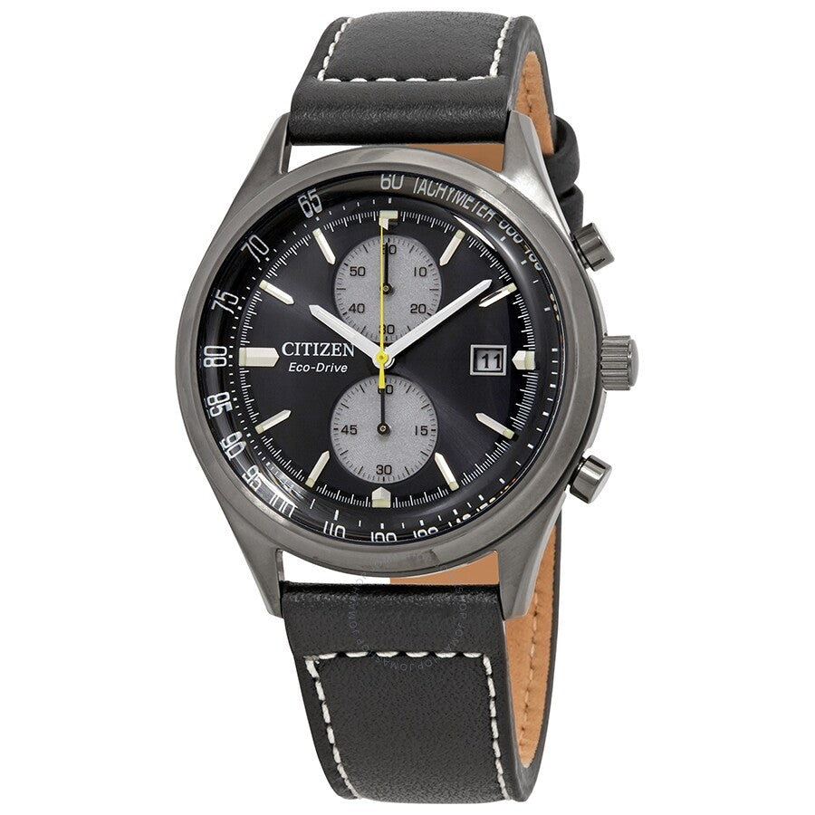 Citizen Chandler Chronograph Eco-Drive Black Dial Men's Watch CA7027-08E - Dawson Watches
