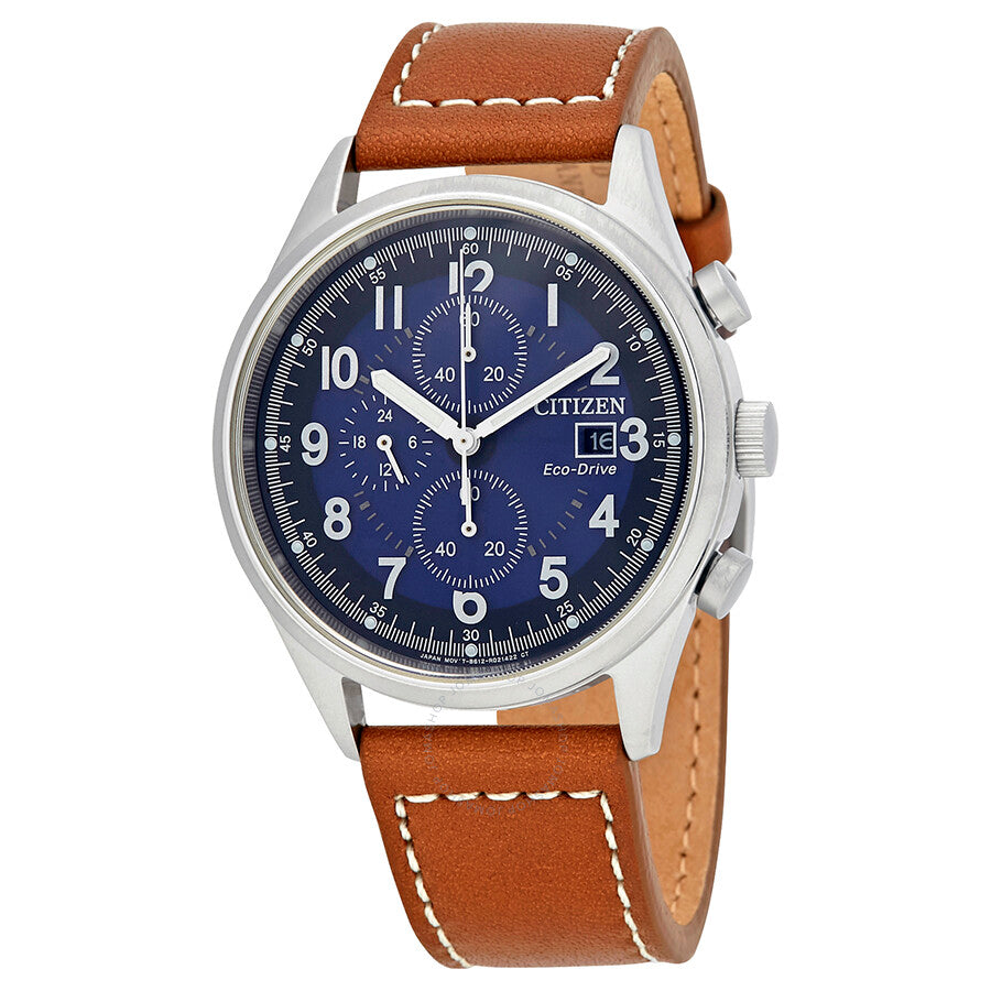 Citizen Chandler Chronograph Eco-Drive Blue Dial Men's Watch CA0621-05L - The Watches Men & Co