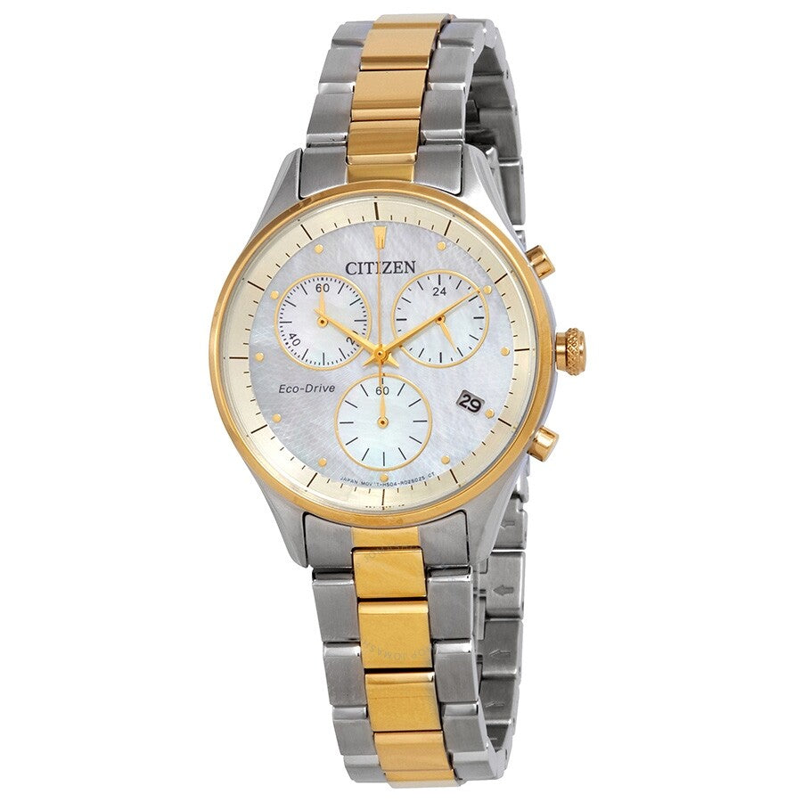 Citizen Chandler Chronograph Mother of Pearl Ladies Watch FB1444-56D - Dawson Watches