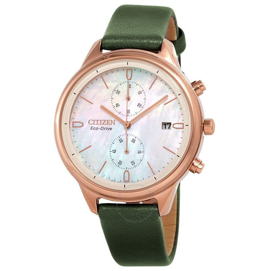 Citizen Chandler Chronograph Mother of Pearl Ladies Watch FB2008-01D - Dawson Watches