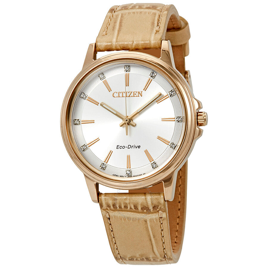 Citizen Chandler Eco-Drive Diamond Silver Dial Ladies Watch FE7033-08A - Dawson Watches