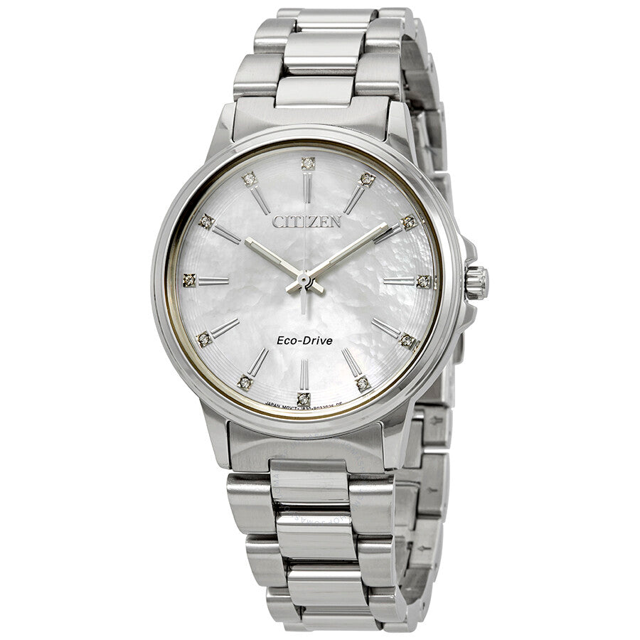 Citizen Chandler Eco-Drive Diamond White Mother of Pearl Dial Ladies Watch FE7030-57D - Dawson Watches