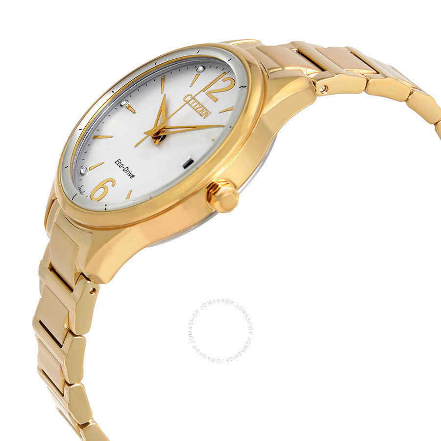 Citizen Chandler Crystal Eco-Drive Silver Dial Ladies Watch FE6102-53A - Dawson Watches #2