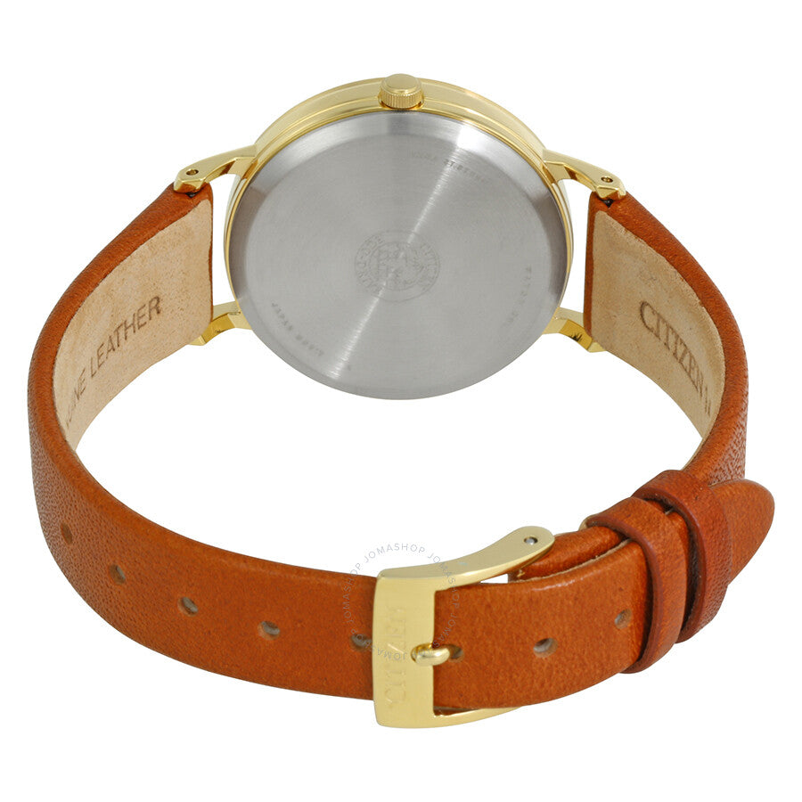 Citizen Chandler Eco-Drive White Dial Brown Leather Ladies Watch EM0572-05A - Dawson Watches #3