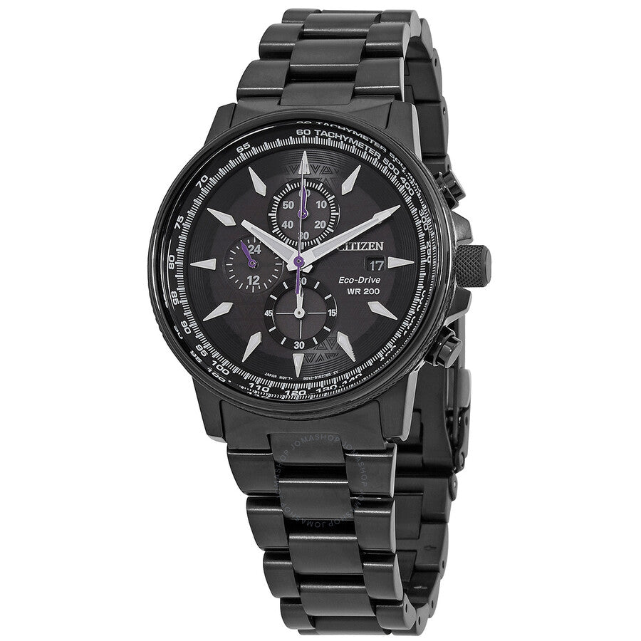 Citizen Eco-Drive Marvel Black Panther Chronograph Black Dial Men's Watch CA0297-52W - Dawson Watches