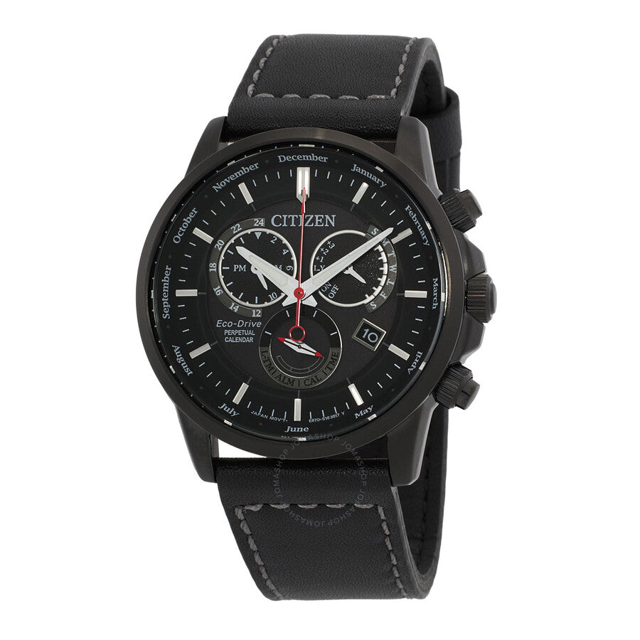 Citizen Chronograph Black Dial Black Leather Men's Watch BL8155-15E - Dawson Watches