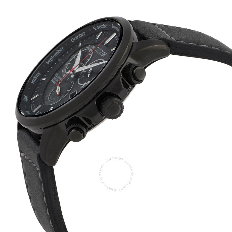 Citizen Chronograph Black Dial Black Leather Men's Watch BL8155-15E - Dawson Watches #2