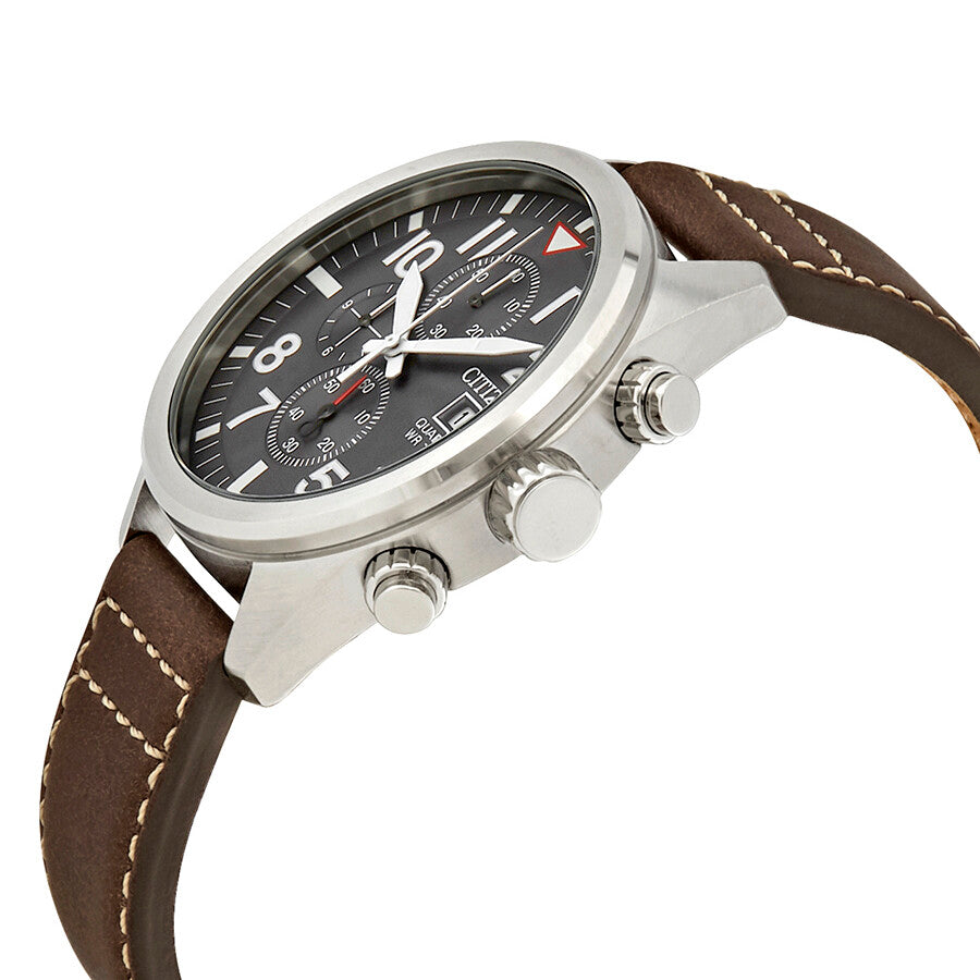 Citizen Chronograph Black Dial Brown Leather Men's Watch AN3620-01H - Dawson Watches #2