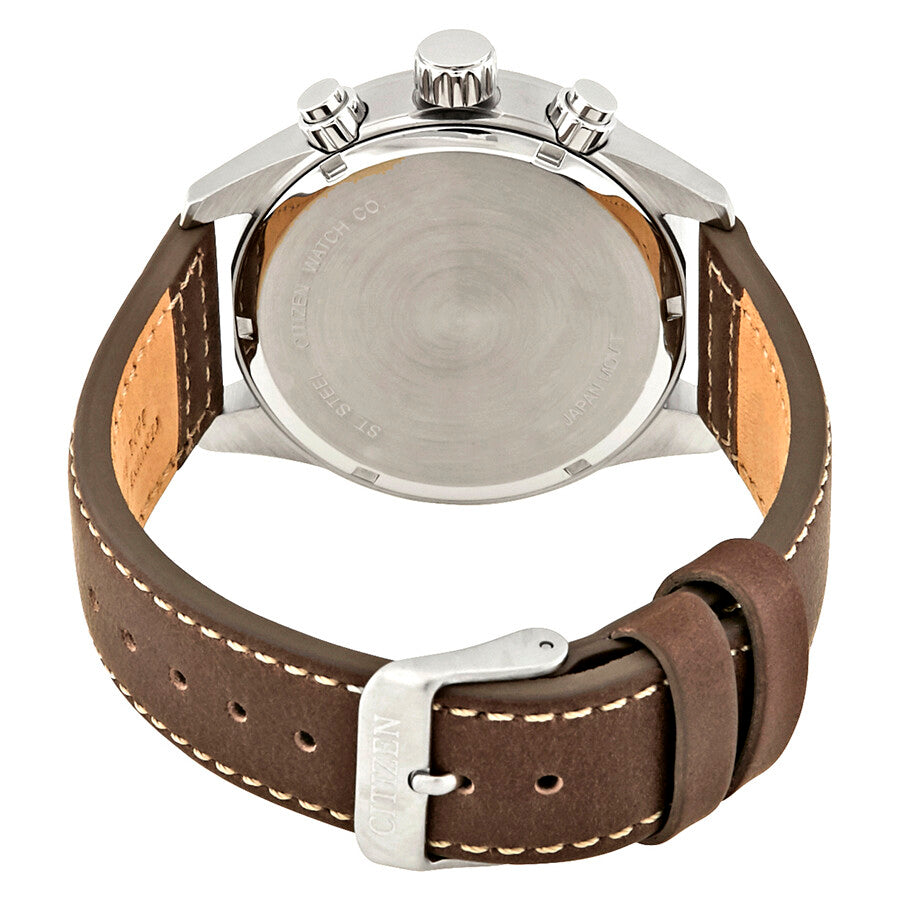 Citizen Chronograph Black Dial Brown Leather Men's Watch AN3620-01H - Dawson Watches #3