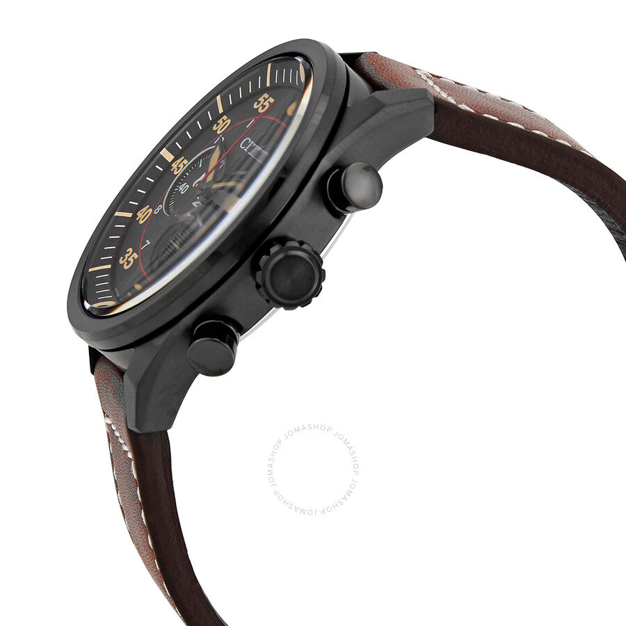 Citizen Chronograph Black Dial Brown Leather Men's Watch CA4218-14E - Dawson Watches #2
