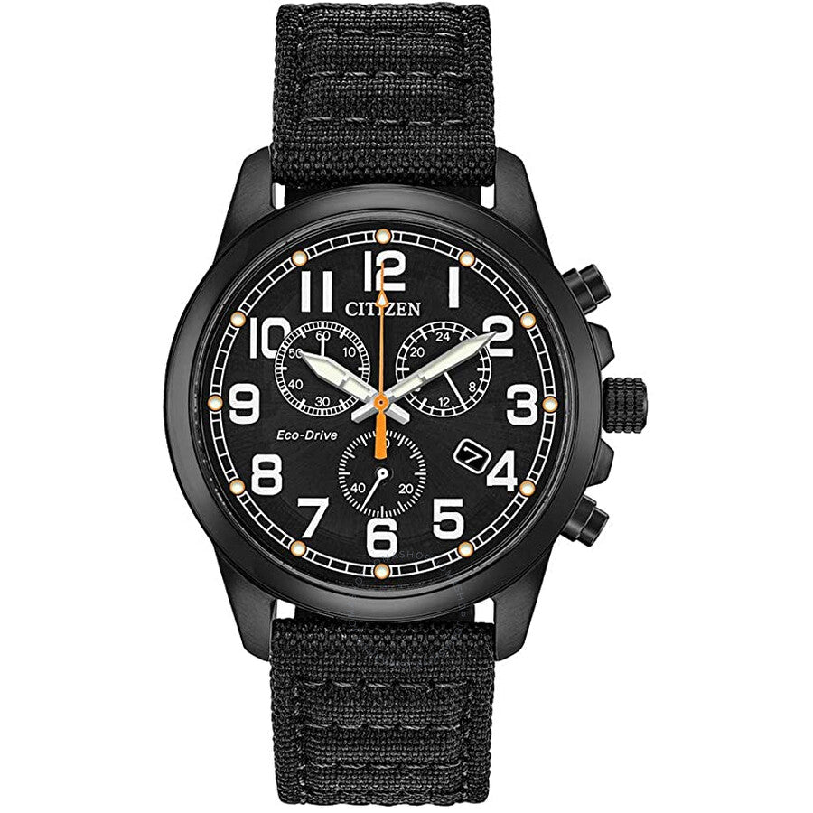 Citizen Chronograph Black Dial Black Nylon Men's Watch AT0205-01E - Dawson Watches