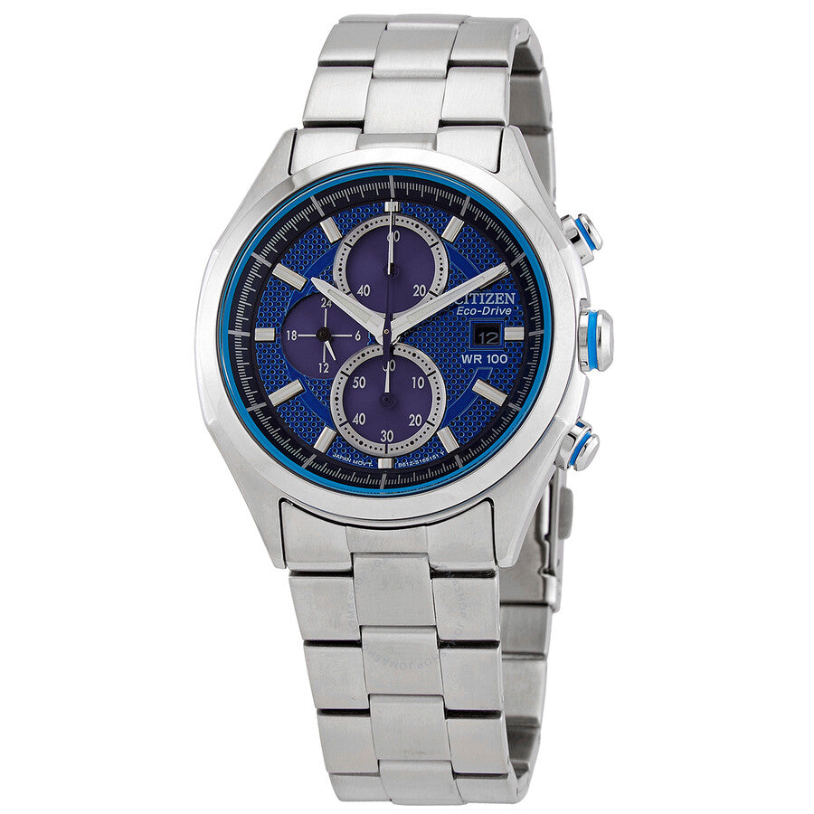 Citizen Chronograph Blue Dial Stainless Steel Men's Watch CA0430-54M - Dawson Watches