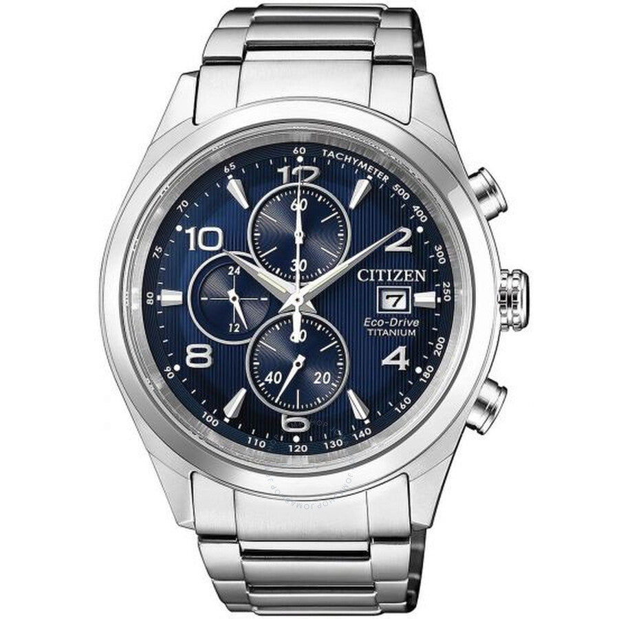 Citizen Eco-Drive Chronograph Blue Dial Titanium Men's Watch CA0650-82L - Dawson Watches