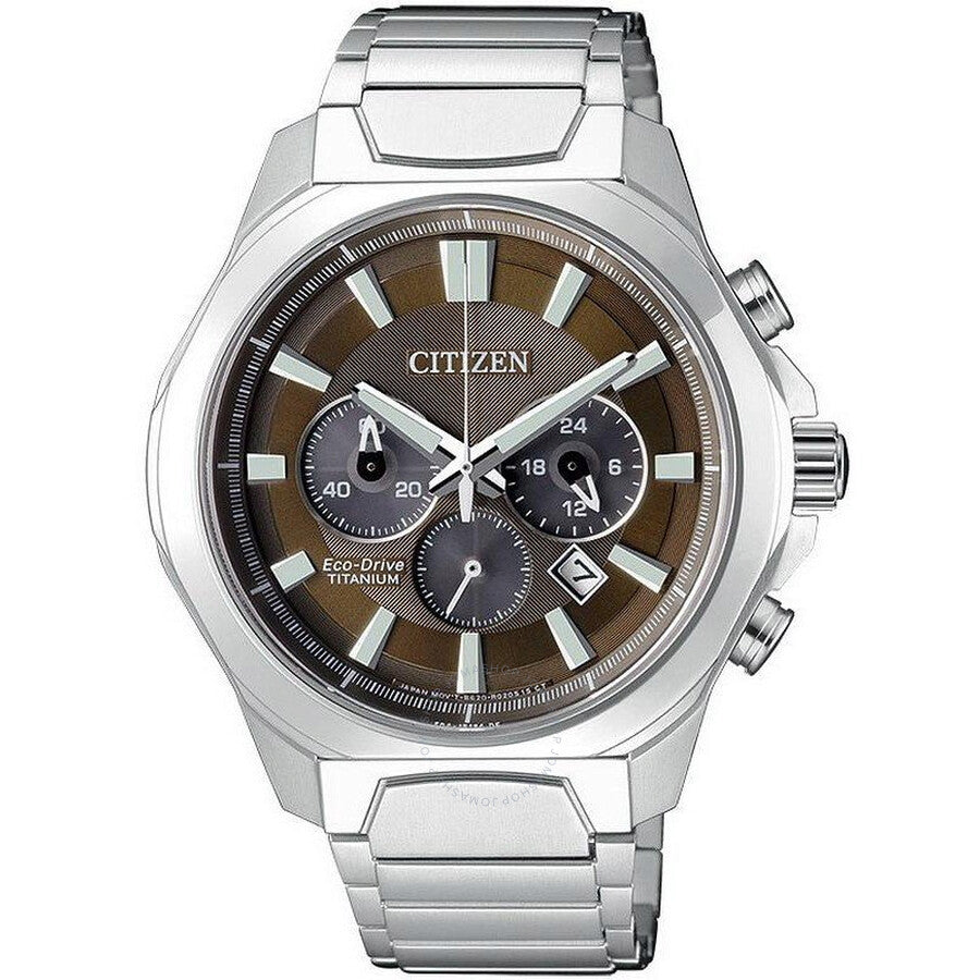 Citizen Chronograph Brown Dial Titanium Men's Watch CA4320-51W - Dawson Watches