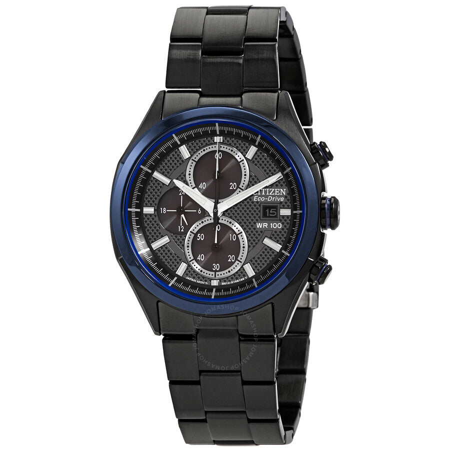 Citizen Chronograph Eco-Drive Black Dial Men's Watch CA0438-52E - Dawson Watches