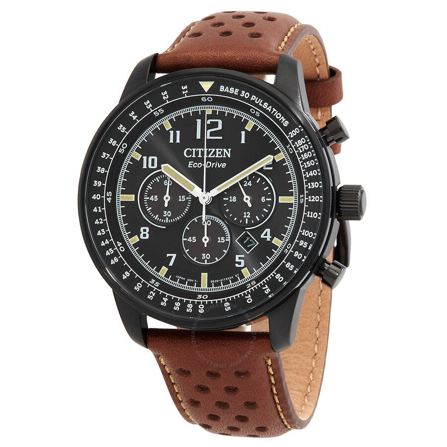 Citizen Chronograph Eco-Drive Black Dial Men's Watch CA4505-12E - Dawson Watches