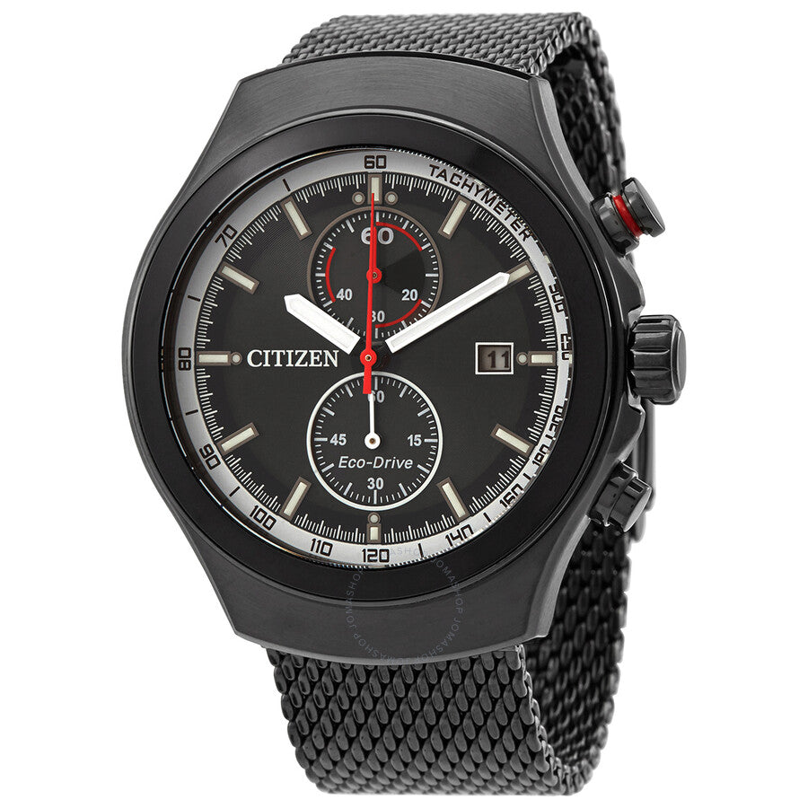 Citizen Chronograph Eco-Drive Black Dial Men's Watch CA7015-82E - Dawson Watches