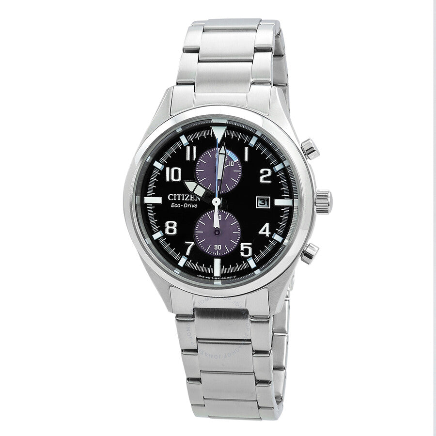 Citizen Chronograph Eco-Drive Black Dial Men's Watch CA7028-81E - Dawson Watches