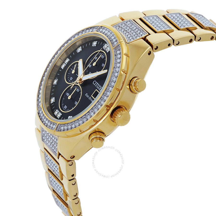 Citizen Chronograph Eco-Drive Crystal Black Dial Men's Watch CA0752-58E - Dawson Watches #2