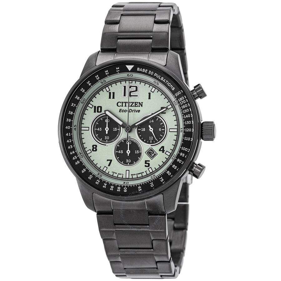 Citizen Chronograph Eco-Drive Green Dial Men's Watch CA4507-84X - Dawson Watches