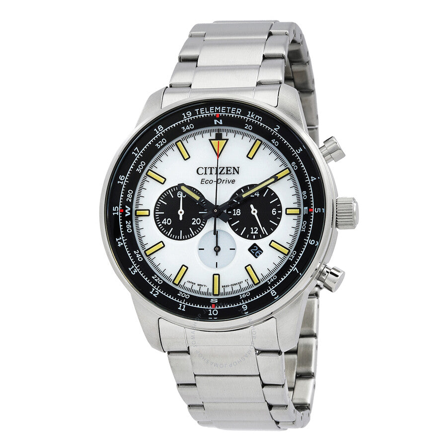 Citizen Chronograph Eco-Drive White Dial Men's Watch CA4500-91A - Dawson Watches