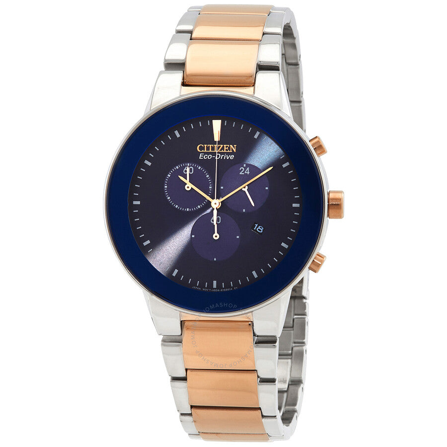 Citizen Chronograph GMT Eco-Drive Blue Dial Men's Watch AT2244-84L - Dawson Watches