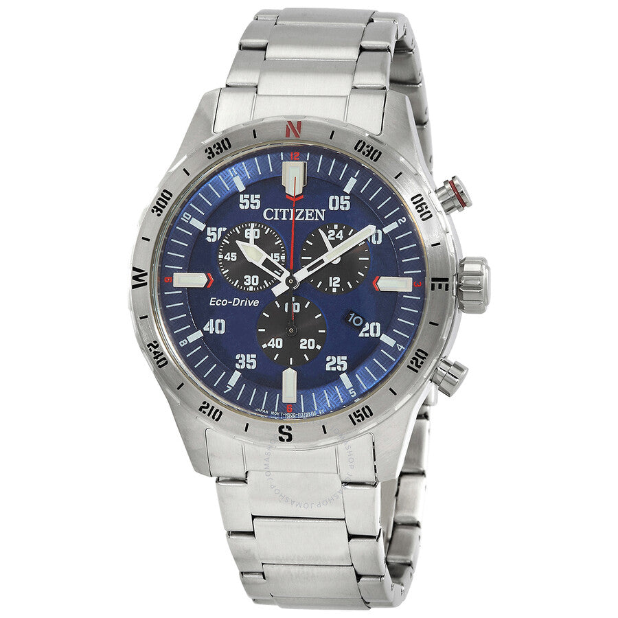Citizen Chronograph GMT Eco-Drive Blue Dial Men's Watch AT2520-89L - Dawson Watches