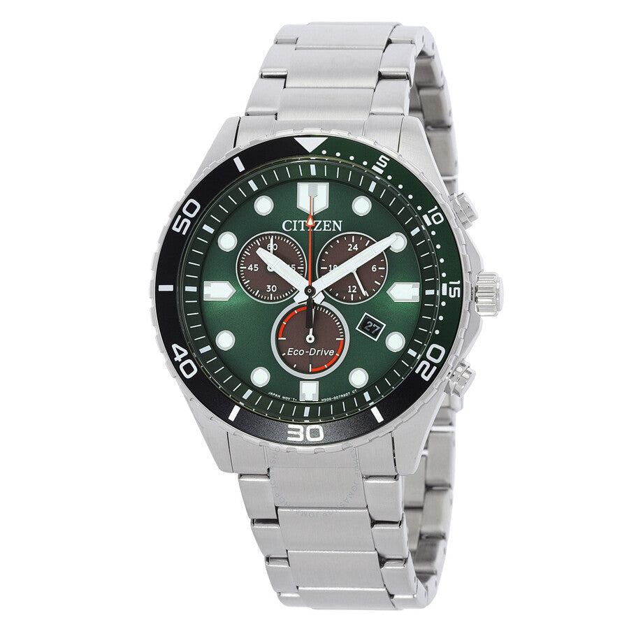 Citizen Chronograph Green Dial Men's Watch AT2561-81X - Dawson Watches
