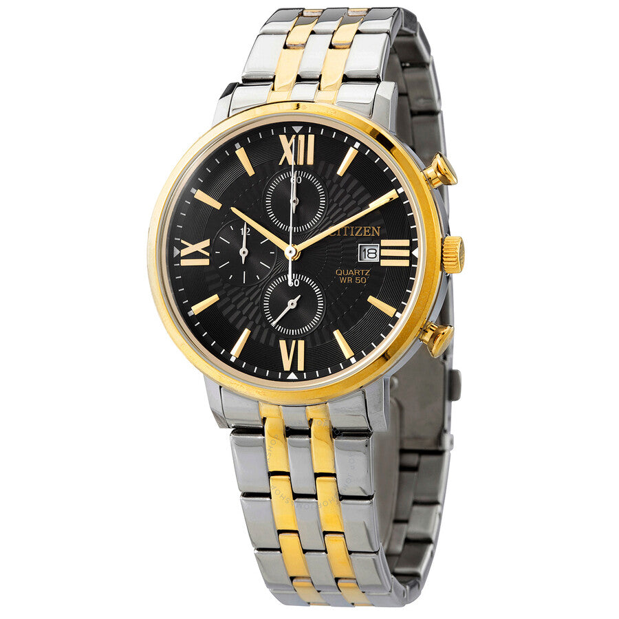 Citizen Chronograph Quartz Black Dial Two-tone Men's Watch AN3616-75E - Dawson Watches