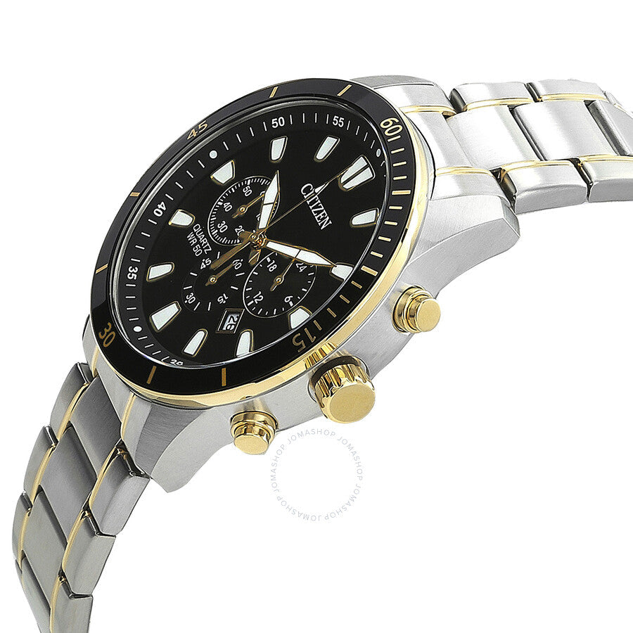 Citizen Chronograph Quartz Black Dial Two-Tone Men's Watch AN8184-89E - Dawson Watches #2