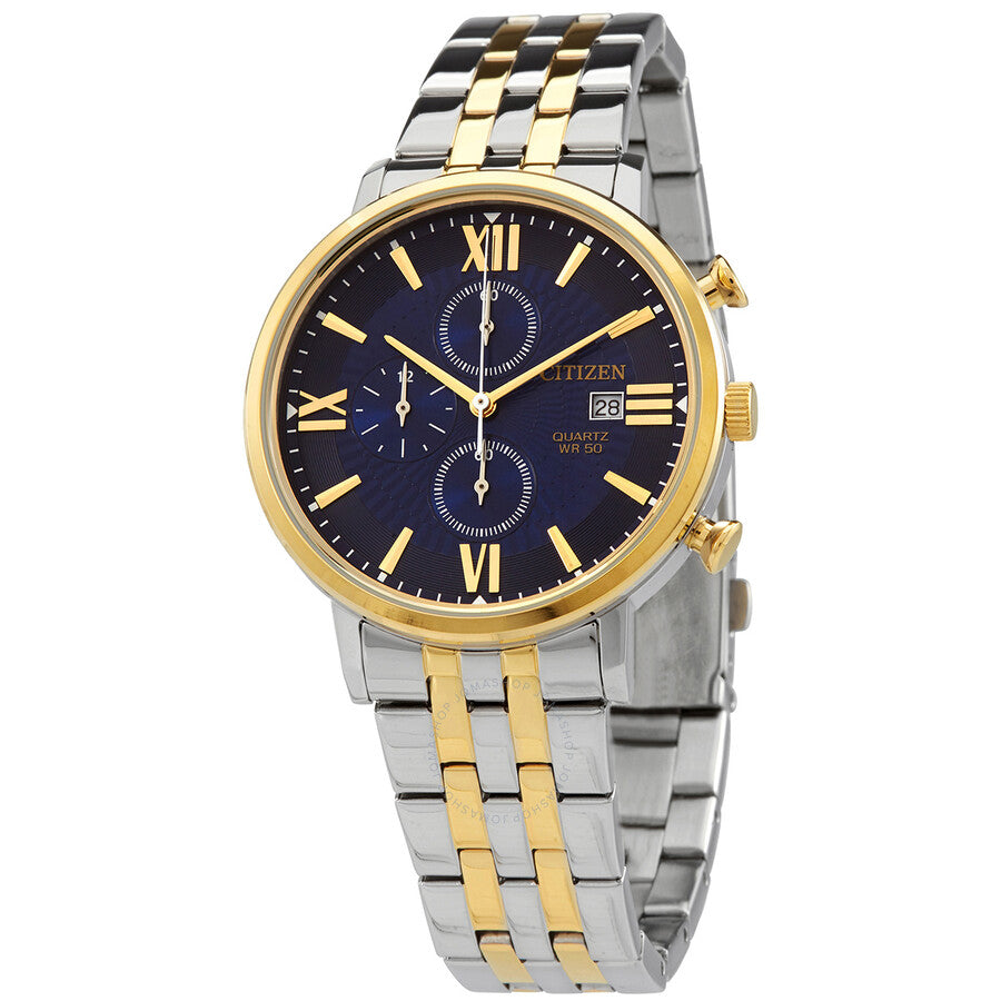 Citizen Chronograph Quartz Blue Dial Two-tone Men's Watch AN3616-75L - Dawson Watches