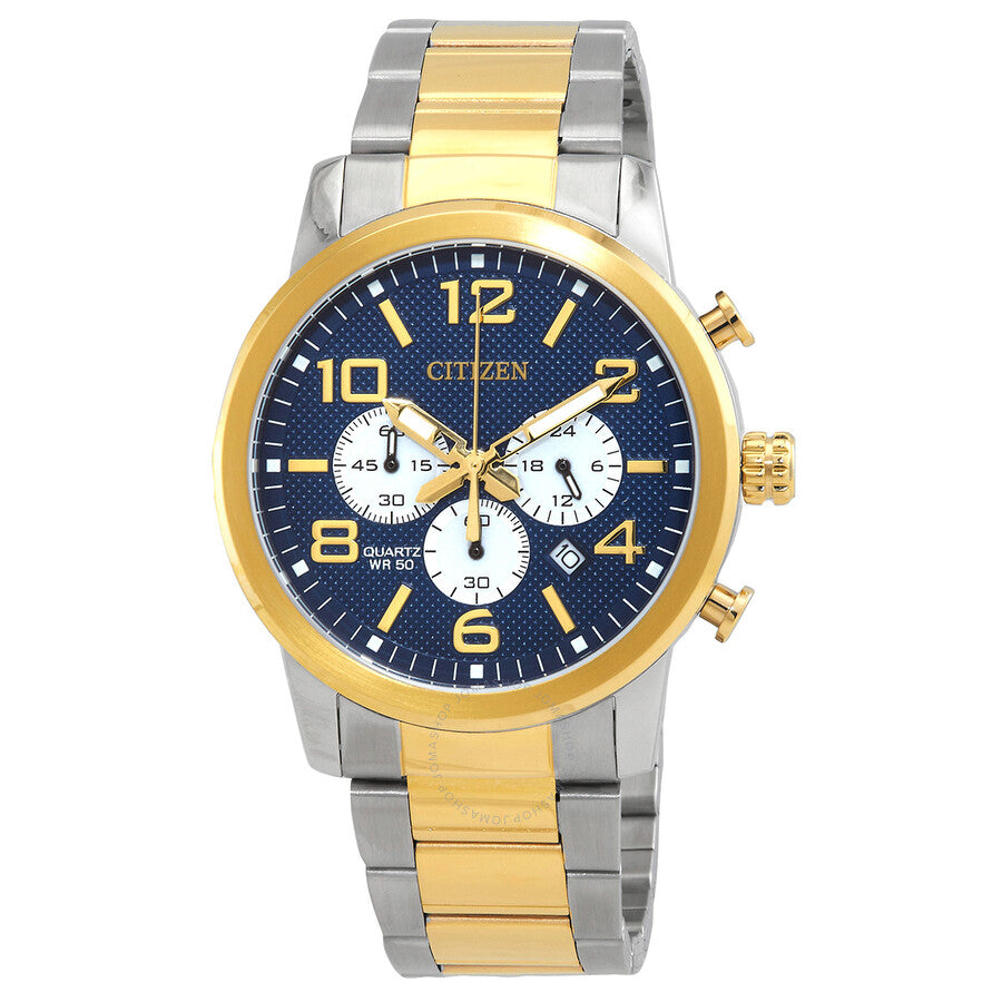 Citizen Chronograph Quartz Blue Dial Two-Tone Men's Watch AN8059-56L - Dawson Watches