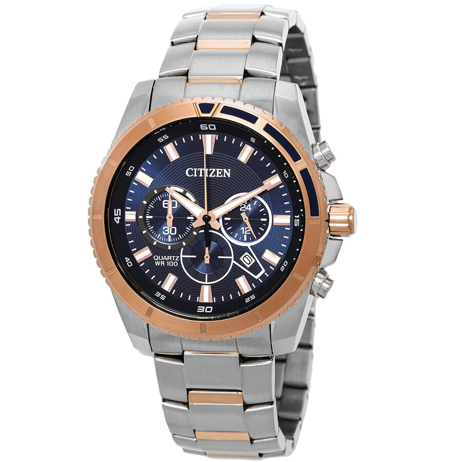 Citizen Chronograph Quartz Blue Dial Two-Tone Men's Watch AN8206-53L - Dawson Watches