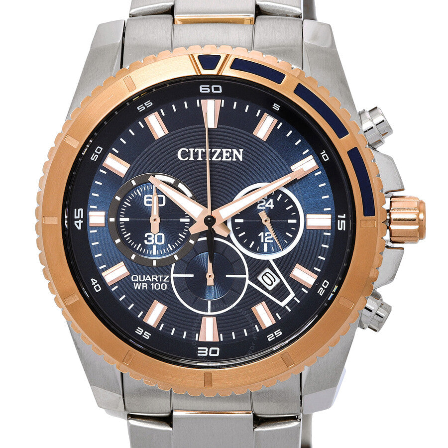Citizen Chronograph Quartz Blue Dial Two-Tone Men's Watch AN8206-53L - Dawson Watches #4